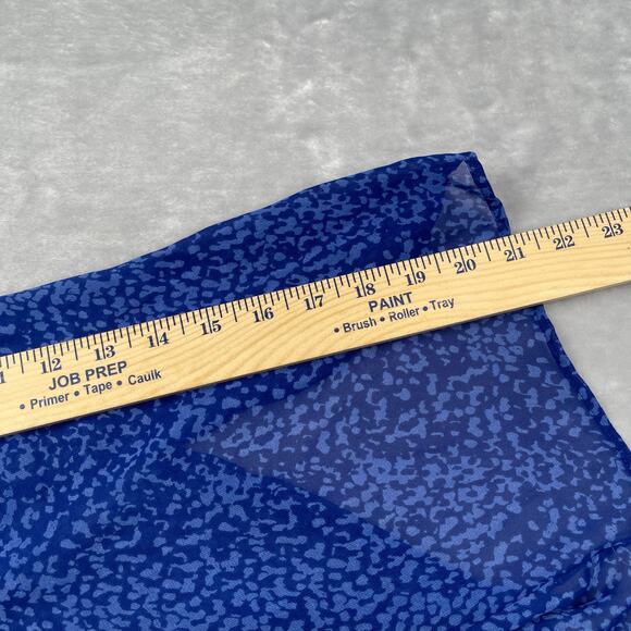 JM Collection Top Women Plus 2X Blue Kona Bloom Floral Rhinestones Sheer Sleeves - Picture 9 of 15